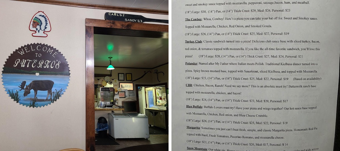 Puterko's Family Pizzeria Menu